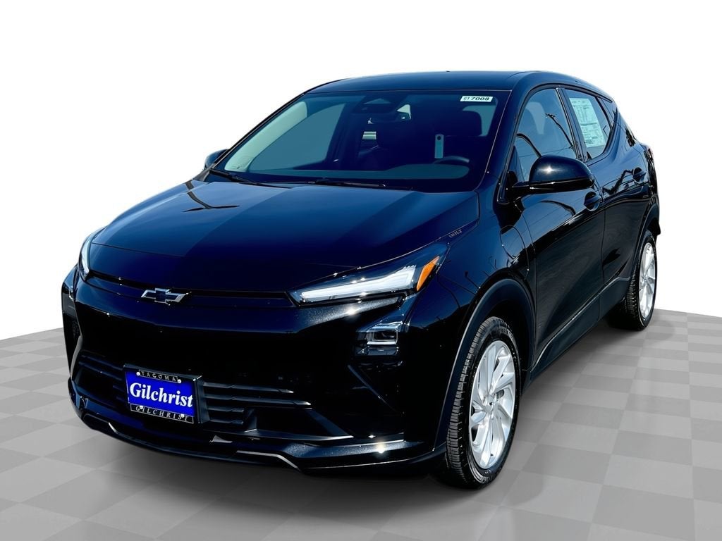 2027 Chevrolet Bolt LT in Mosaic Black Metallic — front three-quarter view