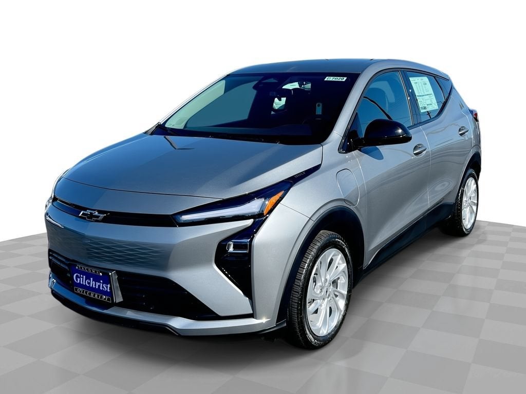 2027 Chevrolet Bolt LT in Sterling Grey Metallic — front three-quarter view