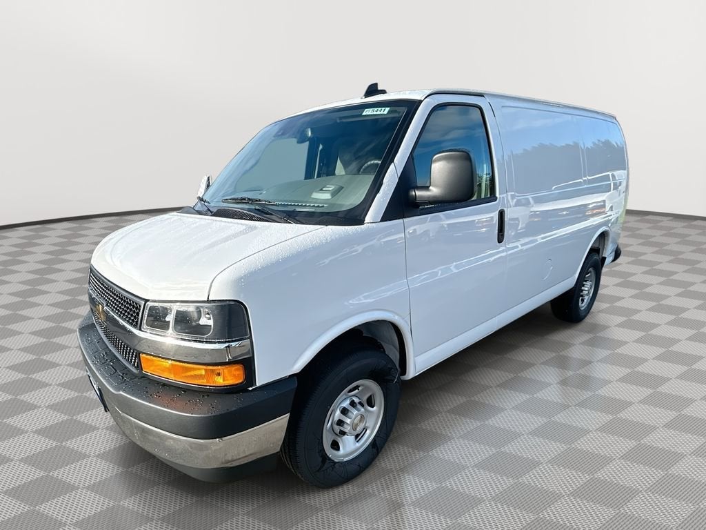 2025 Chevrolet Express Cargo WT in Summit White — front three-quarter view