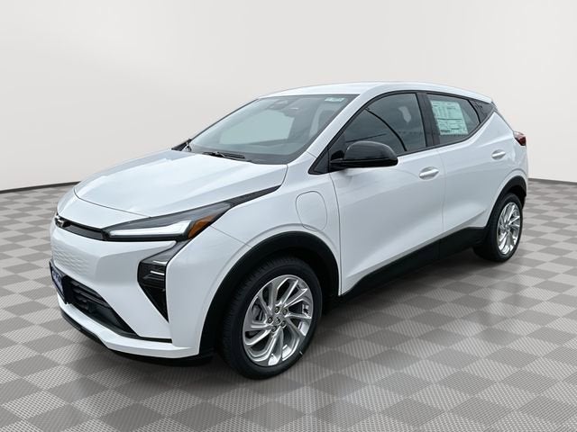 2027 Chevrolet Bolt LT in Summit White — front three-quarter view