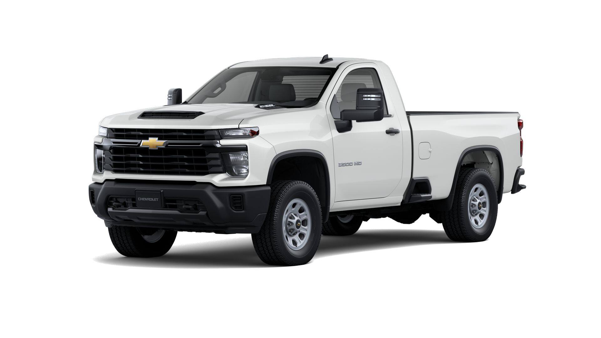 2026 Chevrolet Silverado 3500 HD WT in Summit White — front three-quarter view